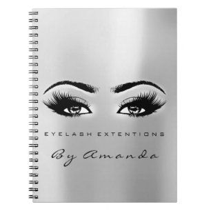 Lashes Erweiterungen Augen Makeup Artist Gray Silv Notizblock