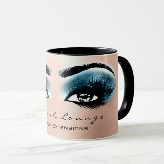 Lashes Extension Eye Makeup Studio Blue Black Rose Tasse (VorderseiteRechts)