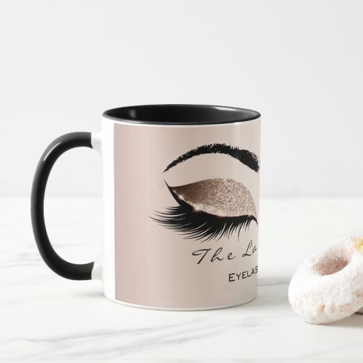 Lashes Extension Eye Makeup Studio Glitzer Black Tasse (Mit Donut)