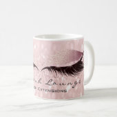 Lashes Extension Eye Makeup Studio Glitzer Rose Kaffeetasse (VorderseiteRechts)