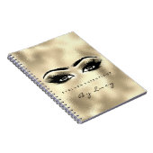 Lashes Extension Eyes Makeup Artist Glitzer Gold Notizblock (Rechte Seite)