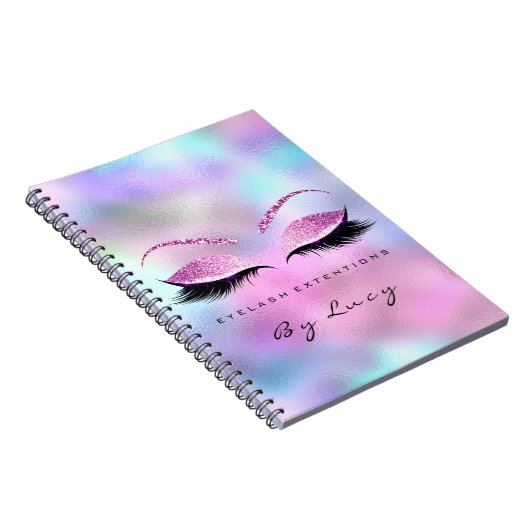 Lashes Extension Eyes Makeup Artist Glitzer Pink Notizblock (Rechte Seite)
