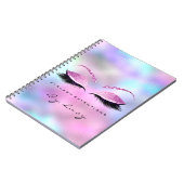 Lashes Extension Eyes Makeup Artist Glitzer Pink Notizblock (Linke Seite)