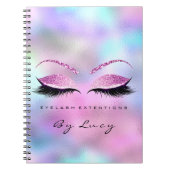 Lashes Extension Eyes Makeup Artist Glitzer Pink Notizblock (Vorderseite)