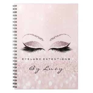Lashes Extension Eyes Makeup Artist Glitzer Pink Notizblock
