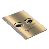 Lashes Extension Eyes Makeup Artist Gold Sepia Notizblock (Rechte Seite)