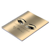 Lashes Extension Eyes Makeup Artist Gold Sepia Notizblock (Linke Seite)