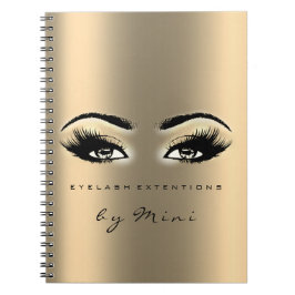 Lashes Extension Eyes Makeup Artist Gold Sepia Notizblock