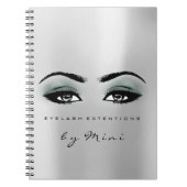 Lashes Extension Eyes Makeup Artist Grau Aquamarin Notizblock (Vorderseite)