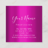 Lashes Extension Makeup Artist Pink Silver Vip Quadratische Visitenkarte (Rückseite)