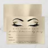Lashes Extension Makeup Certificate Gift Ivory (Vorne/Hinten)