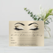 Lashes Extension Makeup Certificate Gift Ivory (Stehend Vorderseite)