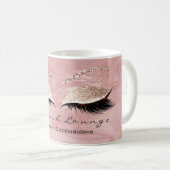 Lashes Extension Makeup Studio Pink Molten Glitzer Kaffeetasse (VorderseiteRechts)