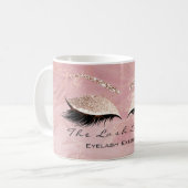 Lashes Extension Makeup Studio Pink Molten Glitzer Kaffeetasse (Vorderseite Links)