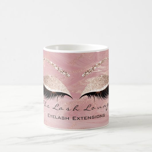 Lashes Extension Makeup Studio Pink Molten Glitzer Kaffeetasse (Mittel)