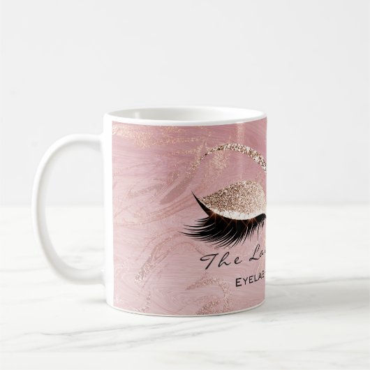 Lashes Extension Makeup Studio Pink Molten Glitzer Kaffeetasse (Links)