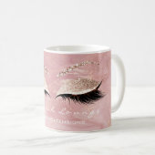 Lashes Extension Makeup Studio Pink Molten Glitzer Kaffeetasse (VorderseiteRechts)