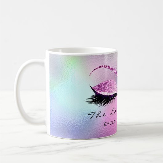 Lashes Extension Makeup Studio Pink Ombre Glitzer Kaffeetasse (Links)