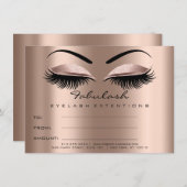 Lashes Extension Rose Lux Makeup Certificate Gesch Einladung (Vorne/Hinten)
