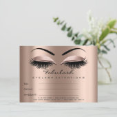 Lashes Extension Rose Lux Makeup Certificate Gesch Einladung (Stehend Vorderseite)