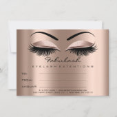 Lashes Extension Rose Lux Makeup Certificate Gesch Einladung (Vorderseite)