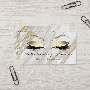 Lashes Extension Snapchat, Instagram Gold Marble2 Visitenkarte