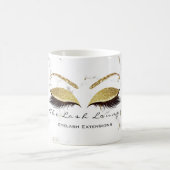 Lashes Extension Studio Name Makeup Marble Gold Kaffeetasse (Mittel)