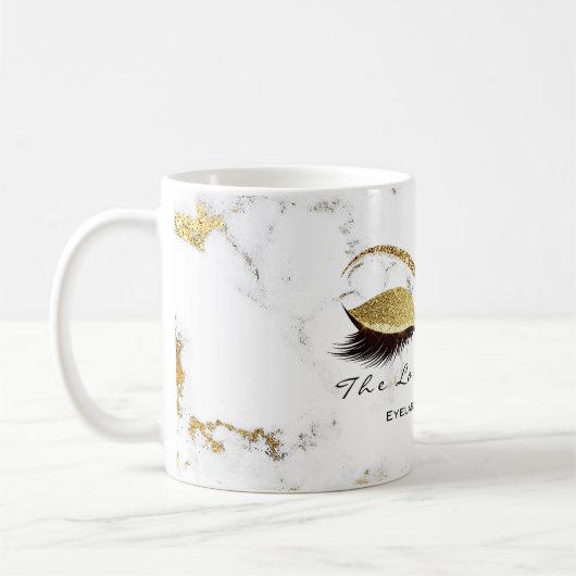Lashes Extension Studio Name Makeup Marble Gold Kaffeetasse (Links)