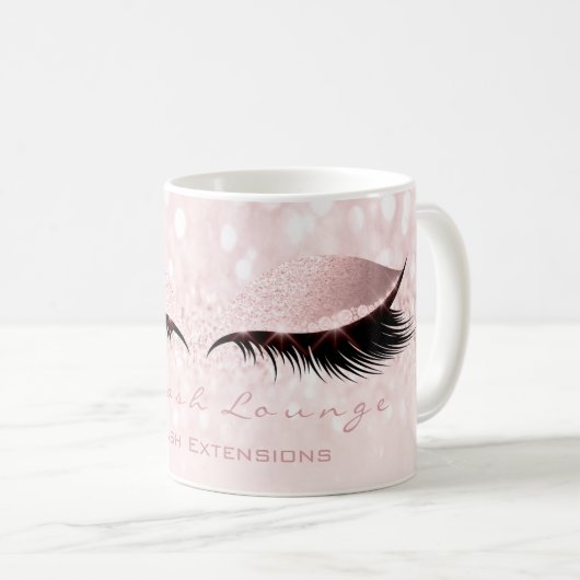 Lashes Extension Studio Pastel Pink Makeup Girly Kaffeetasse (VorderseiteRechts)