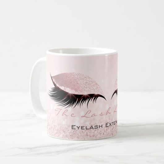 Lashes Extension Studio Pastel Pink Makeup Girly Kaffeetasse (Vorderseite Links)