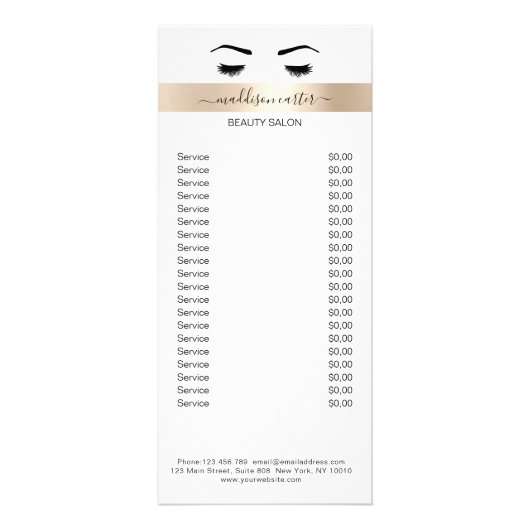 Lashes Eye Brow Flyer Werbekarte (Vorne)
