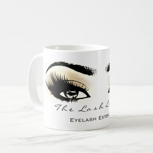 Lashes Eye Makeup Studio Champaigne Kaffeetasse (Vorderseite Links)