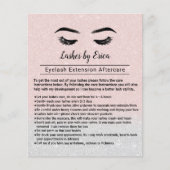 Lashes Eyelash Extensions Aftercare Instruction Flyer (Vorne)