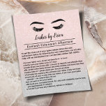 Lashes Eyelash Extensions Aftercare Instruction Flyer<br><div class="desc">Lashes Makeup Artist Aftercare Instruction Rose Gold Flyer.</div>