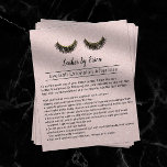 Lashes Eyelash Extensions Aftercare Instruction Flyer<br><div class="desc">Lashes Makeup Artist Aftercare Instruction Pink Glitzer Flyer.</div>