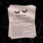 Lashes Eyelash Extensions Aftercare Instruction Flyer