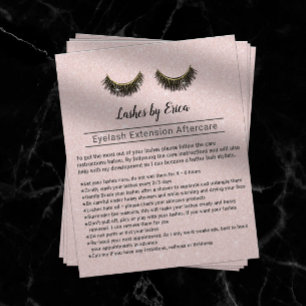 Lashes Eyelash Extensions Aftercare Instruction Flyer