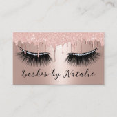 Lashes Eyelash Gems Makeup Artist Rose Gold Tropfe Visitenkarte (Vorderseite)
