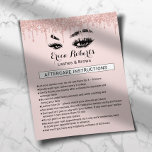 Lashes Eyelash Makeup Artist Aftercare Instruction Flyer<br><div class="desc">Lashes Eyelash Eyes Makeup Artist Aftercare Instruction Flyer.</div>