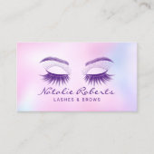 Lashes Eyelash Makeup Artist Holographic Salon Visitenkarte (Vorderseite)