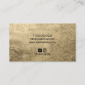 Lashes Eyelash Makeup Artist Moderne Schwarz & Gol Visitenkarte (Rückseite)