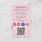 Lashes Eyelash Makeup Artist Pink Glitzern Salon Visitenkarte (Rückseite)