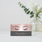 Lashes Eyelash Makeup Artist Rose Gold Tropfen Gra Visitenkarte (Stehend Vorderseite)