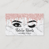 Lashes Eyelash Makeup Artist Rose Gold Tropfen Mar Visitenkarte (Vorderseite)