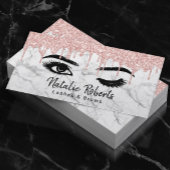 Lashes Eyelash Makeup Artist Rose Gold Tropfen Mar Visitenkarte