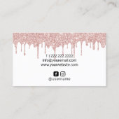 Lashes Eyelash Makeup Artist Rose Gold Tropfen Visitenkarte (Rückseite)