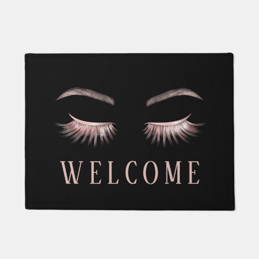 Lashes Eyelash Makeup Rose Fußmatte (Vorderseite)