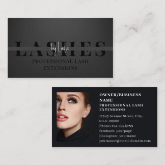 Lashes / Eyelash Salon Foto Black Luxus Visitenkarte
