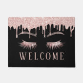 Lashes Eyelash Salon Rose Gold Tropfen Willkommen Fußmatte (Vorderseite)