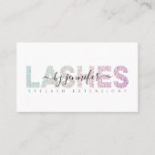 Lashes Eyelash Specialist Holographic Foil Script Visitenkarte (Vorderseite)